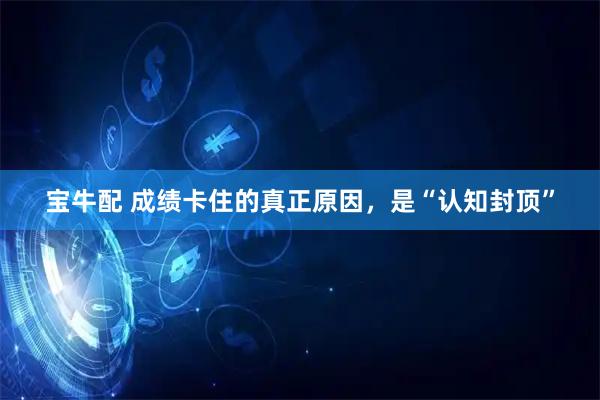 宝牛配 成绩卡住的真正原因，是“认知封顶”